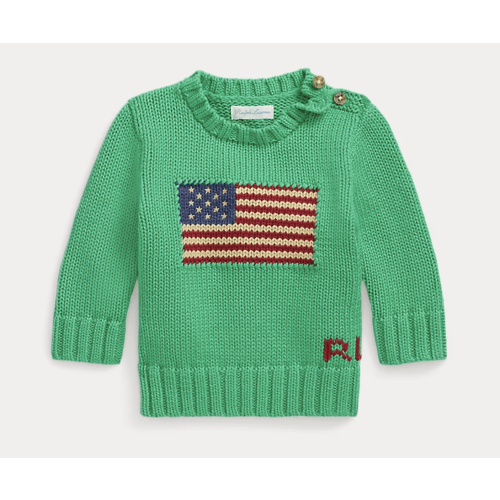 (Color: Green) Baby Boy The Iconic Flag Sweater | Ralph Lauren