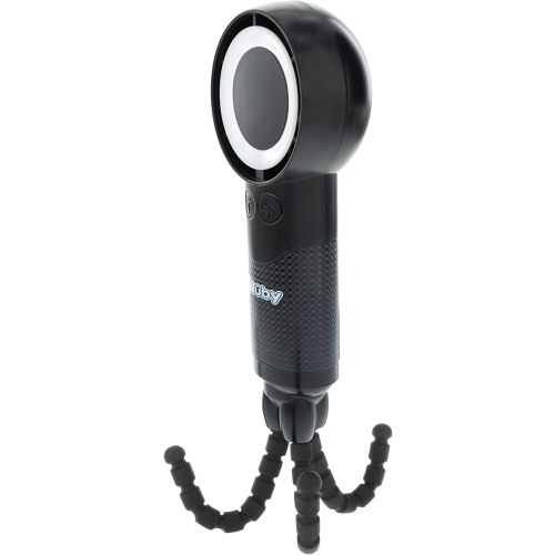 Nuby Turbo Stroller Fan, USB-C Rechargeable Baby Fan with Flexible Tripod Legs, 5 Speeds & 3 LED Lights, Portable Adjustable for Strollers, Car Seats & On-the-Go Cooling, Black/White