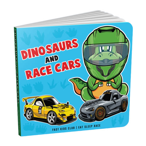 Dinosaurs and Race Cars Book