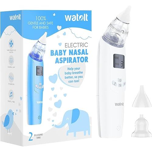 Baby Nasal Aspirator - Electric Nose Suction for Baby - Automatic Booger Sucker for Infants - Battery Powered Snot Mucus Remover for Kids Toddlers