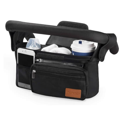Momcozy Universal Stroller Organizer with Insulated Cup Holder Detachable Phone Bag & Shoulder Strap, Fits for Stroller like Uppababy, Baby Jogger, Britax, BOB, Umbrella and Pet Stroller