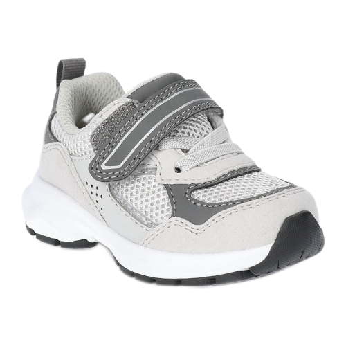 Baby Boy Retro Jogger Sneaker, Casual Synthetic Upper with Bungee Laces and Hook & Loop Strap size 5