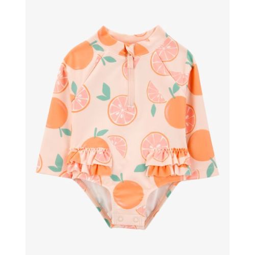 Baby 1-Piece Orange Slice Long-Sleeve Rashguard Swimsuit - Carter's | Carter's