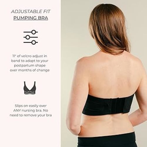 Hands-Free Pumping Bra - Comfortable, Adjustable, Customizable - Converts Any Nursing Bra to a Pumping Bra - XS/L - Black at Amazon Women’s Clothing store: Electric Double Breast Feeding Pumps