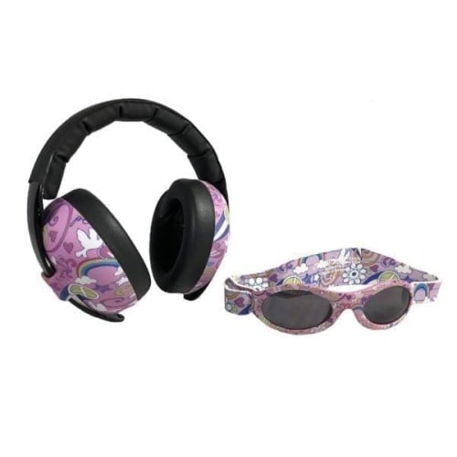 Baby Hearing Protection Earmuffs & Wrap Around Sunglasses Combo Set