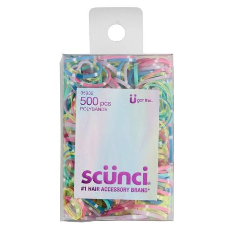scunci Kids Mixed Size Polybands In Acetate Box - 500ct