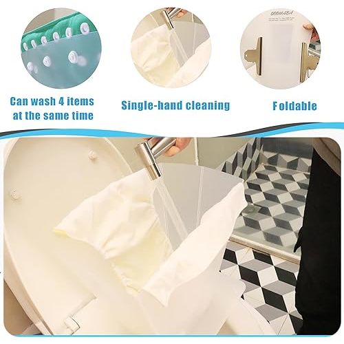 Cloth Diaper Sprayer Splatter Shield - Snap Design to Avoid Falling, Stable Placement Allows for One-handed Rinsing. Cloth Diapers, Dog Diapers, Lick Mat, Shoes, Clothes etc.