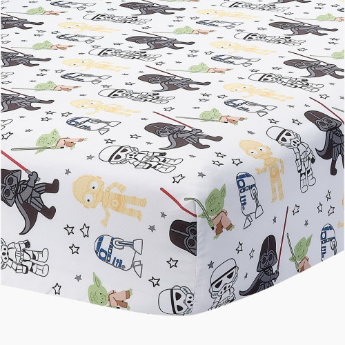 Lambs & Ivy Cotton Fitted Crib Sheet - Star Wars Classic
