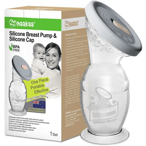 Haakaa Manual Breast Pump with Base 4 Fl Oz/100ml+Lid