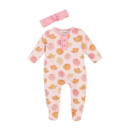 Cowgirl Baby Sleeper And Headband Set