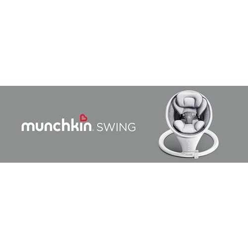 Munchkin Bluetooth Enabled Lightweight Baby Swing with Natural Sway in 5 Ranges of Motion, Includes Remote Control