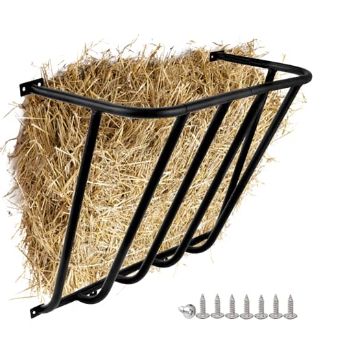 ICITYWALL Hay Feeder Goat, 24.8 x 21.26 x 12.2 Multiple Sided Goat Hay Rack, Heavy Duty Galvanized Metal Wall Hay Rack for Sheep Horses, etc