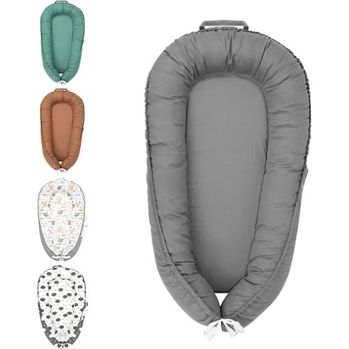 Reversible Baby Lounger Cover for Newborns – Soft, Breathable & Adjustable Infant Nest, Washable Portable Baby Nest Lounger for Boys & Girls