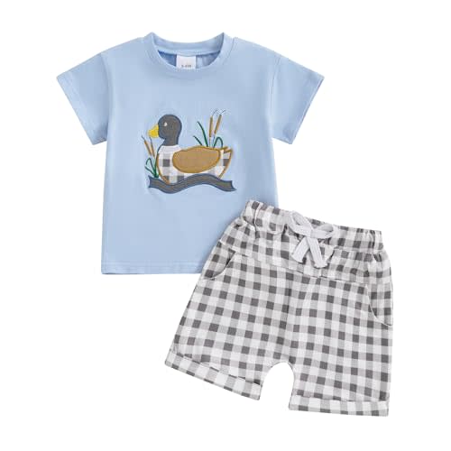 mlpeerw Toddler Baby Boy Summer Clothes Mallard Duck Short Sleeve T-Shirt Shorts Casual 2pcs Set Infant Hunting Outfit