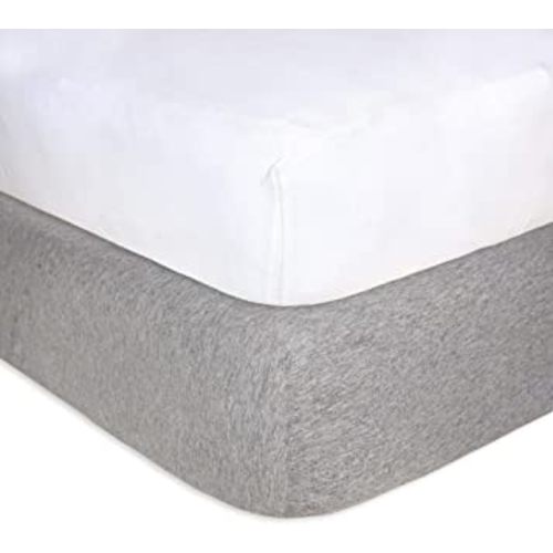 Burt's Bees Baby - Fitted Crib Sheets, Solid Color, 100% Organic Cotton Crib Sheet for Standard Crib & Toddler Mattresses, 2 Pack, Heather Grey/White