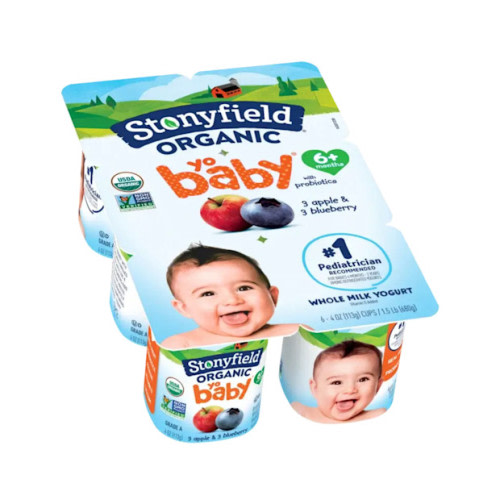 Stonyfield Organic YoBaby Whole Milk Baby Yogurt Cups