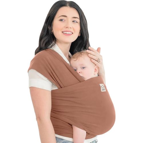 KeaBabies Baby Wrap Carrier - All in 1 Original Baby Carrier Newborn to Toddler Sling, Easy to Wear, Hands Free Bonding, Lightweight, Breathable Infant Wraps (Terracotta)