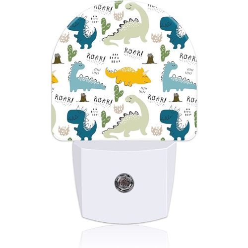 Night Light for Kids Girls Boys, Cute Baby Dinosaur LED Night Light Plug into Wall with Dusk to Dawn Sensor for Room Decor, Hallway, Kitchen, Bathroom, Nursery, Stairs