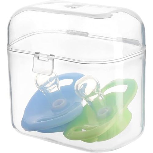 Accmor Pacifier Container Can Storage 2 Pacifiers, Baby Pacifier Holder Case for Travel, BPA Free,Transparent