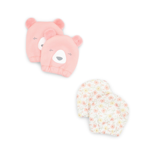 Carter's Child of Mine Newborn Girls Critter Mittens Set, 2-Pack