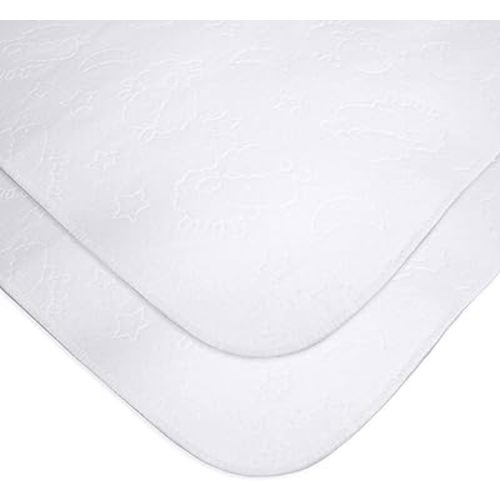 American Baby Company 2 Pack Waterproof Reusable Embossed Quilt-Like Flat Crib Protective Mattress Pad Cover for Babies, Adults and Pets, 52" x 28"