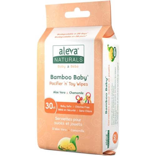 Aleva Naturals Bamboo Baby Pacifier and Toy Wipe