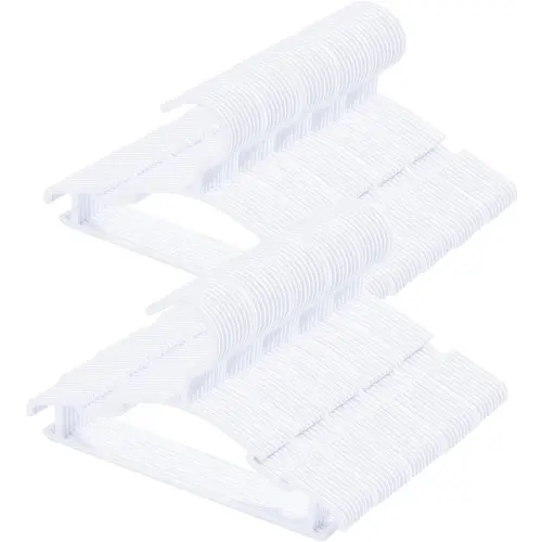 100 Pack White Baby Nursery Closet Hangers, Non-Slip Laundry Infant Pant Hanger for Newborn Clothes Gift, Ultra-Thin Plastic Hanger for Girl Boy Toddler Kid
