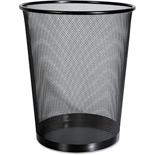 Universal Mesh Wastebasket, 18 qt, Steel Mesh, Black