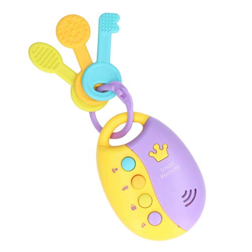M Buder Toy Key Safe Simulation Remote Car Key Toy with Sound and Light Yellow for 12 Months Baby