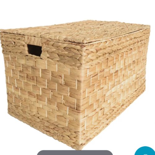 Water Hyacinth Storage Trunk with Flat Lid, Small