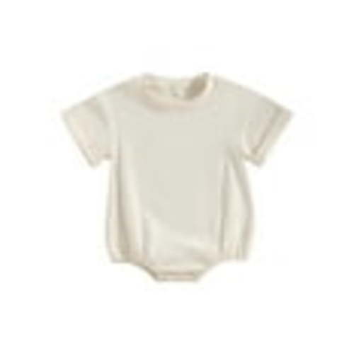 TOPGOD Baby Boy Girl Short Sleeve Bubble Romper Solid Color Oversized T-Shirt Romper Bodysuit One Piece Outfit