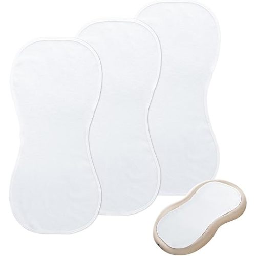3 Pack Changing Pad Liner Compatible with Keekaroo Peanut Changer, Reusable Changing Pads Cover, Soft and Warm, Non-Slip Design, Machine Washable, Ideal for Changing Diaper Needs, White