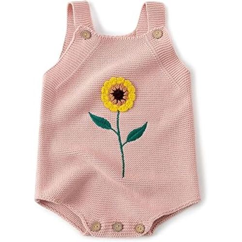 Simplee kids Baby Girls Sunflower Knit Rompers Knit Clothes for Newborn Baby Girls