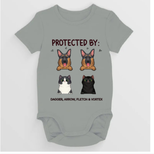Our Little Baby's Friends - Dog & Cat Personalized Custom Baby Onesie - Baby Shower Gift, Gift For Pet Lovers, Pet Owners