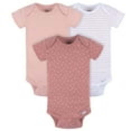 Gerber Baby Neutral Short Sleeve Bodysuits, 3-Pack, Sizes Newborn - 24 Months