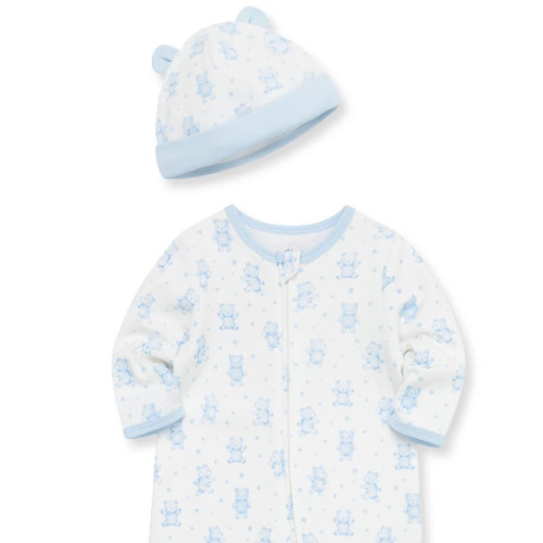 Happy Bear 2-Way-Zip Footie & Hat