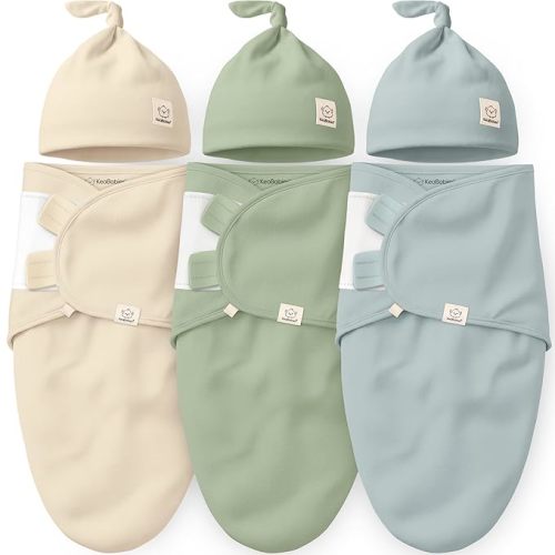 Organic Swaddles for Newborns w/ Soft Breathable Hats