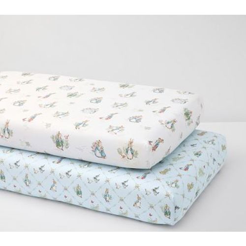 Peter Rabbit™ Blue Lattice and Allover Crib Fitted Sheets, Set of 2