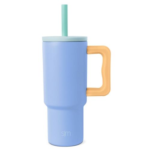 Simple Modern 24oz Stainless Steel Trek Dreaming of Serenity Mix Straw Tumbler Light Blue: Dishwasher-Safe Drinkware