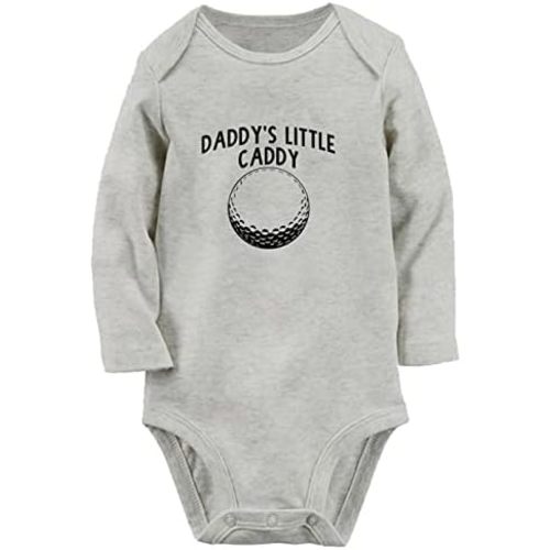 iDzn Daddy's Little Caddy Funny Rompers Newborn Baby Bodysuits Infant Jumpsuits Outfits Long Sleeves Clothes
