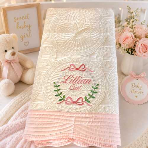 Custom Baby Quilt with Name, Personalized Embroidered Baby Blanket, Cotton Heirloom Quilt for Newborn, Baby Shower Gift for Boy or Girl