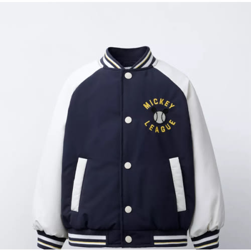 MICKEY MOUSE © DISNEY WATER-REPELLENT VARSITY BOMBER JACKET - Navy blue | ZARA United States
