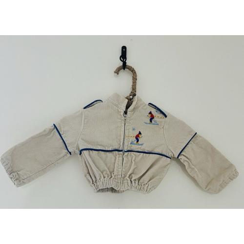 Vintage Mayfair Baby Creme Corduroy Ski Winter Zip Bomber Jacket 0-3 Months