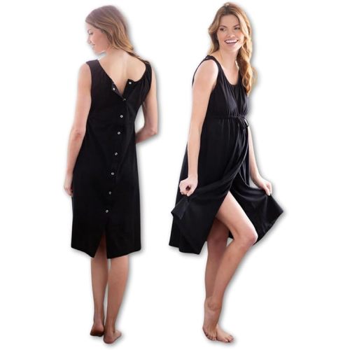 Baby Be Mine Labor and Delivery Gown for Hospital – 3-in-1 Labor/Delivery/Nursing Gown – Maternity Sleepwear