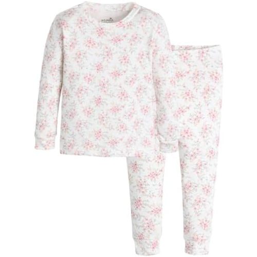 moimoln 6M-8Y Baby & Toddler Girl Floral Pajamas Soft Modal Cotton Breathable Snug-Fit Long Sleeve Sleepwear Set