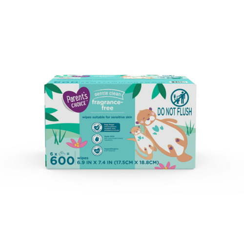 Parent's Choice Gentle Clean Fragrance Free Baby Wipes 600CT