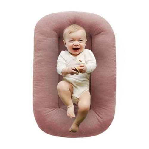 Baby Lounger - Baby Lounger for Newborn, Infant Lounger for Home and Travel, Soft Cotton, Newborn Babies Essentials Gifts Pink