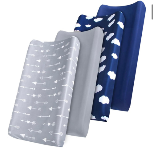 Changing Pad Cover, Diaper Changing Pad Covers 4 Pack, Fitted Baby Changing Table Sheets for 32''×16'' Change Table Pad, Cradle & Bassinet Sheets for Boys & Girls, Soft & Breathable