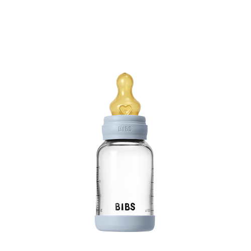 Baby Glass Bottle Set 4oz Latex - Baby Blue