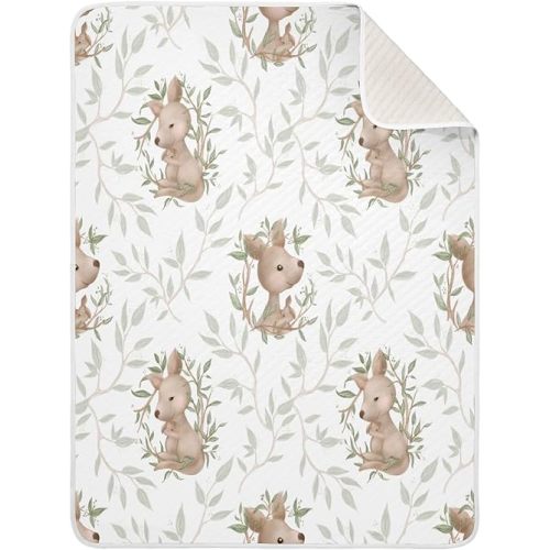 Kigai Cute Kangaroo Baby Blanket for Boys and Girls Soft and Warm Toddler Newborn Receiving Blanket Unisex Swaddle Blanket for Crib Stroller, 30 x 40 Inch